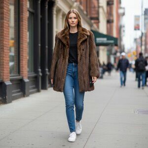 Mahogany Mink Stroller with Leather Accent Panels Size Sm/Med